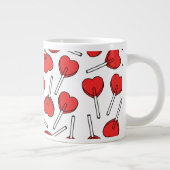 Red Lollipops, Heart Lollipops, Lollipop Pattern Jumbo-Tasse (Rechts)
