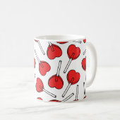 Red Lollipops, Heart Lollipops, Lollipop Pattern Kaffeetasse (VorderseiteRechts)