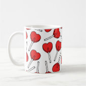 Red Lollipops, Heart Lollipops, Lollipop Pattern Kaffeetasse (Links)