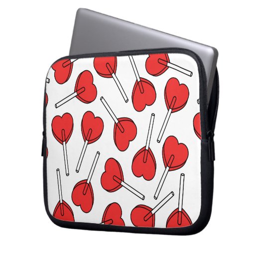 Red Lollipops, Heart Lollipops, Lollipop Pattern Laptopschutzhülle (Vorderseite Links)