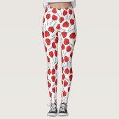 Red Lollipops, Heart Lollipops, Lollipop Pattern Leggings (Vorderseite)