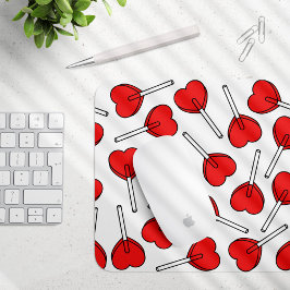 Red Lollipops, Heart Lollipops, Lollipop Pattern Mousepad