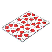 Red Lollipops, Heart Lollipops, Lollipop Pattern Notizblock (Linke Seite)