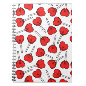 Red Lollipops, Heart Lollipops, Lollipop Pattern Notizblock (Vorderseite)