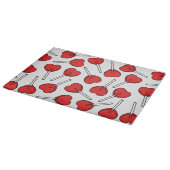 Red Lollipops, Heart Lollipops, Lollipop Pattern Schneidebrett (Ecke)