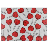 Red Lollipops, Heart Lollipops, Lollipop Pattern Schneidebrett (Vorderseite)