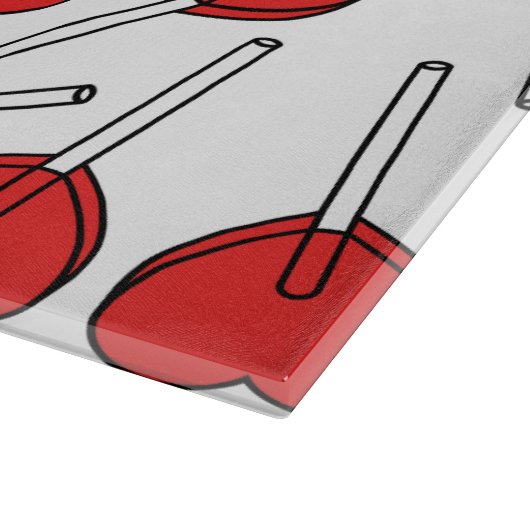 Red Lollipops, Heart Lollipops, Lollipop Pattern Schneidebrett (Ecke)