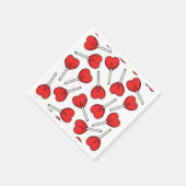 Red Lollipops, Heart Lollipops, Lollipop Pattern Serviette (Ecke)