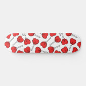 Red Lollipops, Heart Lollipops, Lollipop Pattern Skateboard (Horizontal)