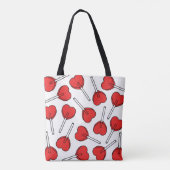 Red Lollipops, Heart Lollipops, Lollipop Pattern Tasche (Rückseite)