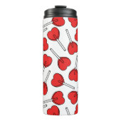 Red Lollipops, Heart Lollipops, Lollipop Pattern Thermosbecher (Vorderseite)