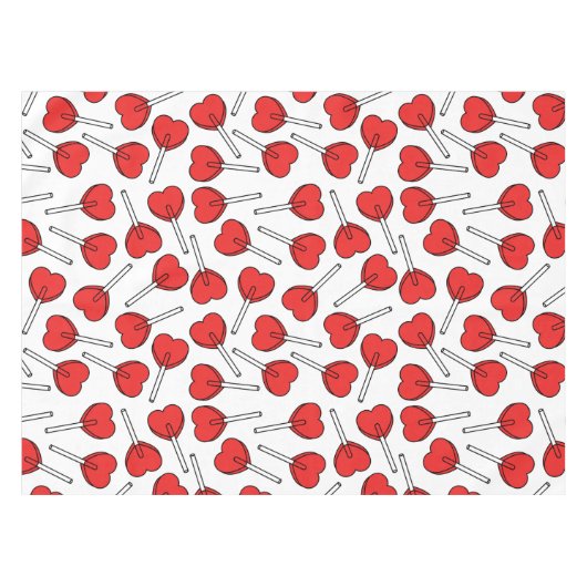 Red Lollipops, Heart Lollipops, Lollipop Pattern Tischdecke (Vorderseite (Horizontal))