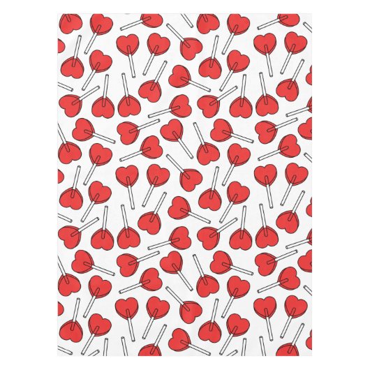 Red Lollipops, Heart Lollipops, Lollipop Pattern Tischdecke (Vorderseite)