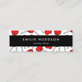 Red Lollipops, Heart Lollipops, Lolly, Candy Shop Mini Visitenkarte