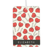 Red Lollipops, Heart Lollipops, Lolly, Your Name Autolufterfrischer (Vorderseite)
