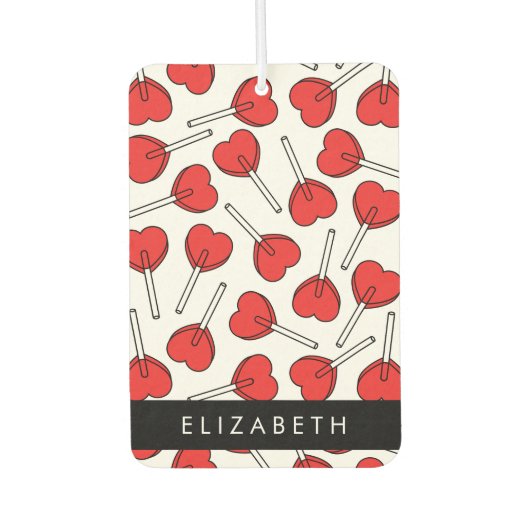 Red Lollipops, Heart Lollipops, Lolly, Your Name Autolufterfrischer (Vorderseite)