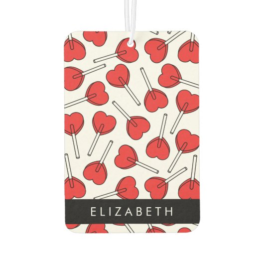 Red Lollipops, Heart Lollipops, Lolly, Your Name Autolufterfrischer (Rückseite)