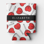 Red Lollipops, Heart Lollipops, Lolly, Your Name Dosenkühler (Vorderseite)