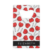 Red Lollipops, Heart Lollipops, Lolly, Your Name Geldbeutel Flaschenöffner (Vorderseite)