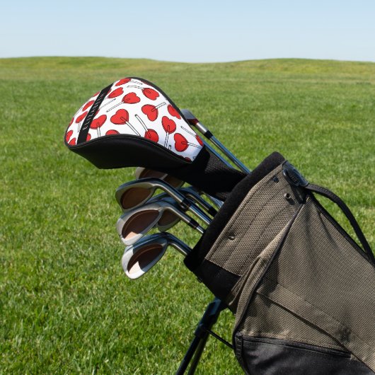 Red Lollipops, Heart Lollipops, Lolly, Your Name Golf Headcover (In SItu)