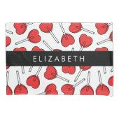 Red Lollipops, Heart Lollipops, Lolly, Your Name Kissenbezug (Vorderseite)