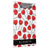 Red Lollipops, Heart Lollipops, Lolly, Your Name Klemmbrett (Rechts)