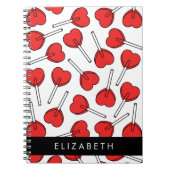 Red Lollipops, Heart Lollipops, Lolly, Your Name Notizblock (Vorderseite)
