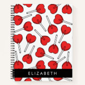 Red Lollipops, Heart Lollipops, Lolly, Your Name Notizblock (Vorderseite)
