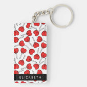 Red Lollipops, Heart Lollipops, Lolly, Your Name Schlüsselanhänger (Rückseite)
