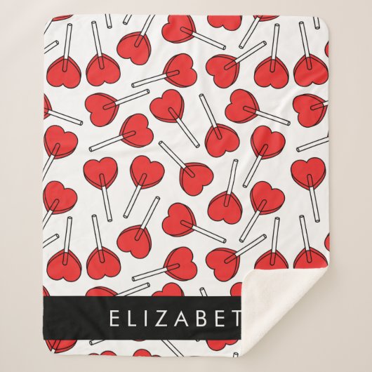 Red Lollipops, Heart Lollipops, Lolly, Your Name Sherpadecke (Vorderseite)