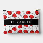 Red Lollipops, Heart Lollipops, Lolly, Your Name Zubehörtasche (Rückseite)