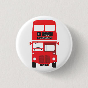 Red London Bus Abzeichen Button