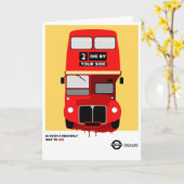 Red London Bus Brit Pop Art Valentine Karte (Gelbe Blume)