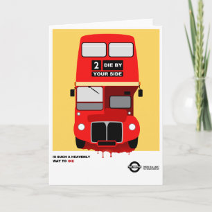 Red London Bus Brit Pop Art Valentine Karte