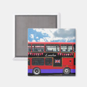 Red London Bus Magnet (Vorderseite/Rückseite)