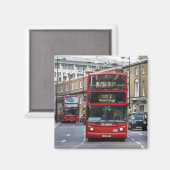 Red London Bus Magnet (Vorderseite/Rückseite)