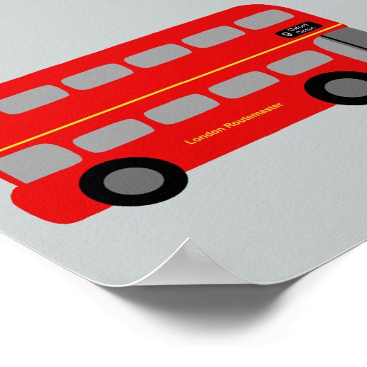 Red London Bus Poster (Ecke)