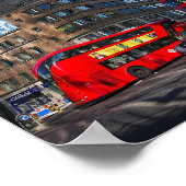 Red London Bus Poster (Ecke)