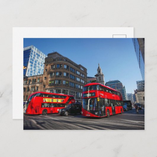 Red London Bus Postkarte (Vorne/Hinten)