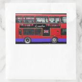Red London Bus Rechteckiger Aufkleber (Tasche)