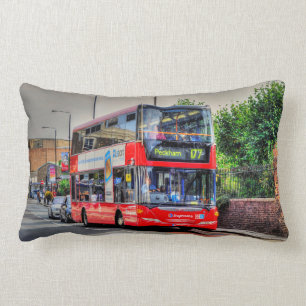 Red London Bus Street Scene Foto Artwork III Lendenkissen