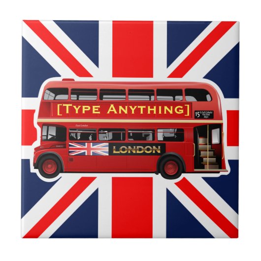 Red London Bus Theme Fliese (Vorderseite)