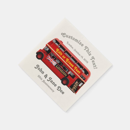 Red London Bus Themed Serviette (Ecke)