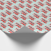Red London Bus Vintages Muster Geschenkpapier (Ecke)