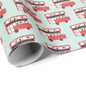 Red London Bus Vintages Muster Geschenkpapier (Rolleneckpunkt)