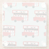 Red London Bus Vintages Muster Glasuntersetzer (Rückseite)