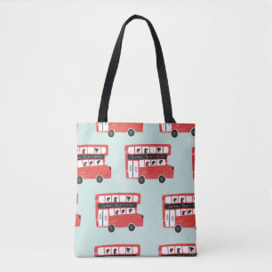 Red London Bus Vintages Muster Tasche