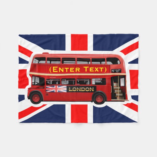 Red London Doppeldecker Bus Fleecedecke (Vorderseite (Horizontal))