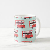Red London Doppeldecker Bus Nahtloses Muster vint Kaffeetasse (VorderseiteRechts)