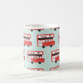 Red London Doppeldecker Bus Nahtloses Muster vint Kaffeetasse (Mittel)